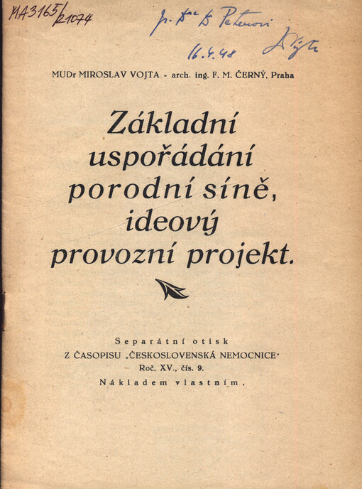Základní uspořádání porodní síně, ideový provozní projekt