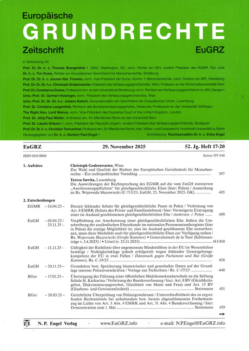 Europäische Grundrechte Zeitschrift