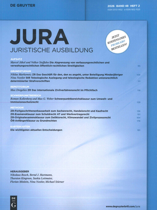 JURA : juristische Ausbildung