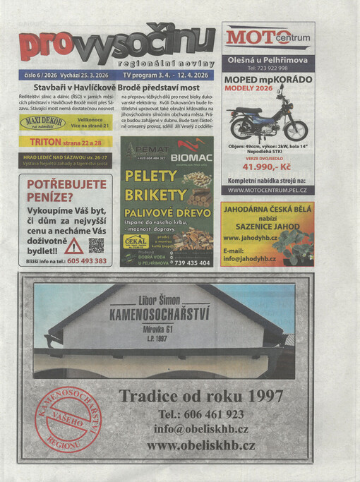 Pro Vysočinu : společensko-inzertní noviny