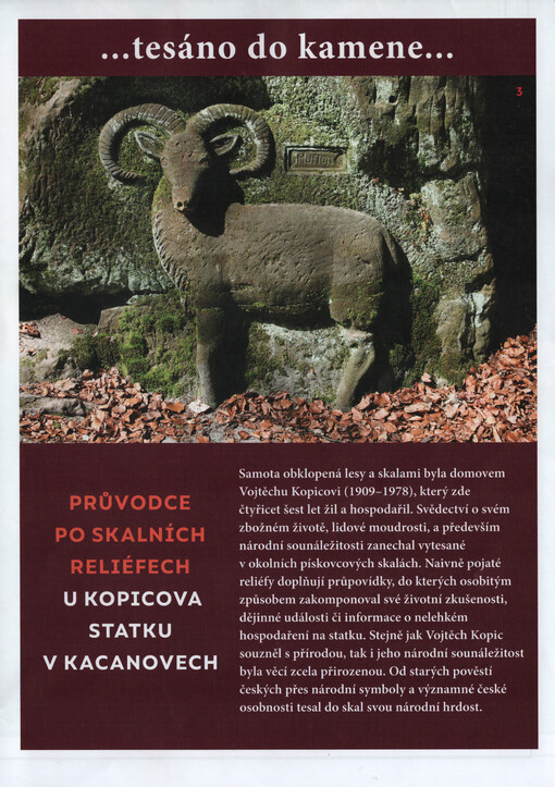 Průvodce po skalních reliéfech u Kopicova statku v Kacanovech : ...tesáno do kamene...
