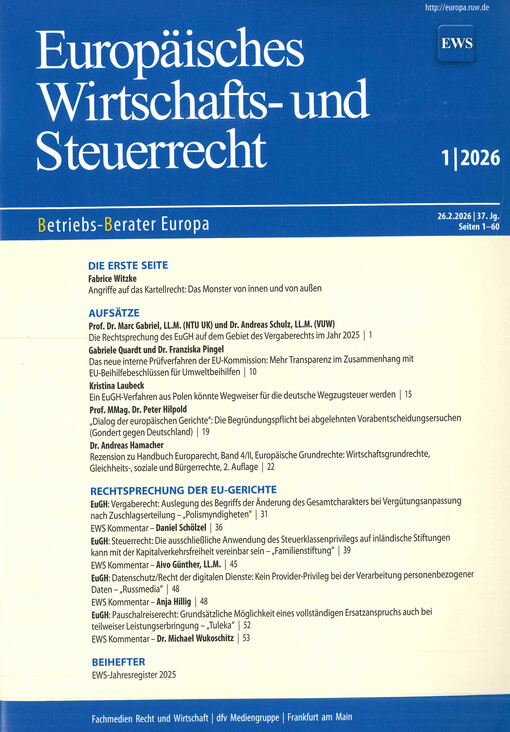 Europäisches Wirtschafts- und Steuerrecht : Betriebs-Berater für Europarecht