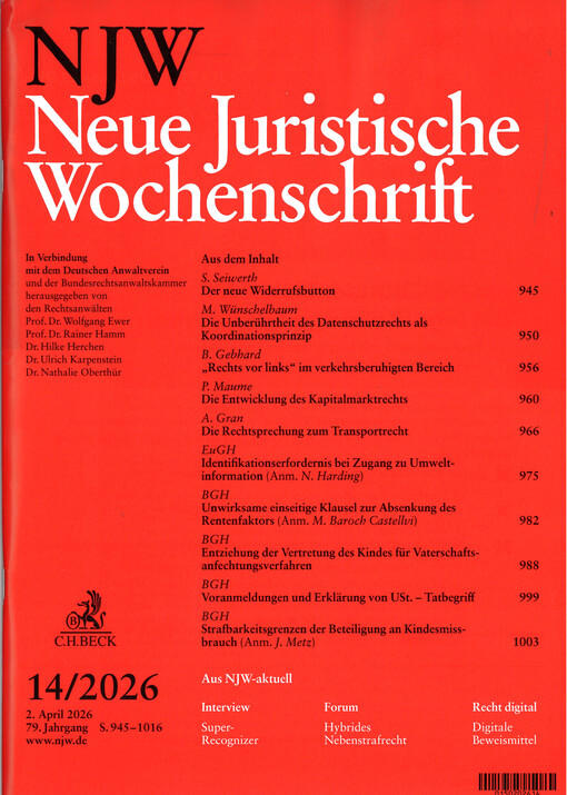 Neue juristische Wochenschrift