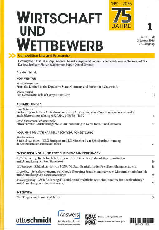 Wirtschaft und Wettbewerb