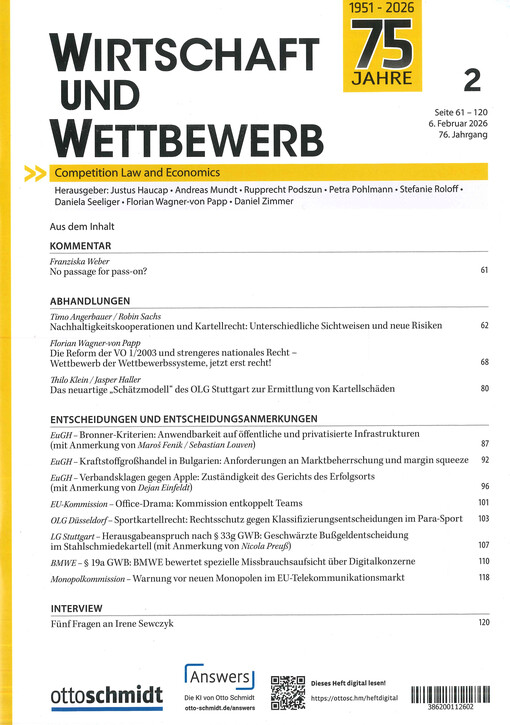 Wirtschaft und Wettbewerb