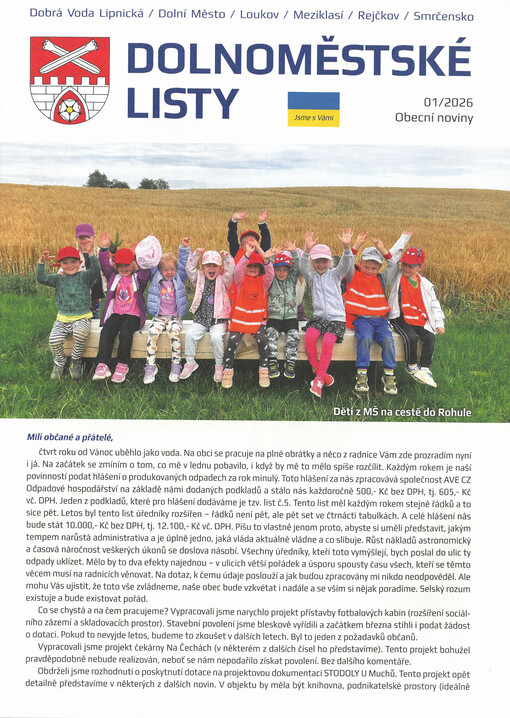 Dolnoměstské listy : Dobrá Voda Lipnická, Dolní Město, Loukov, Meziklasí, Rejčkov, Smrčensko