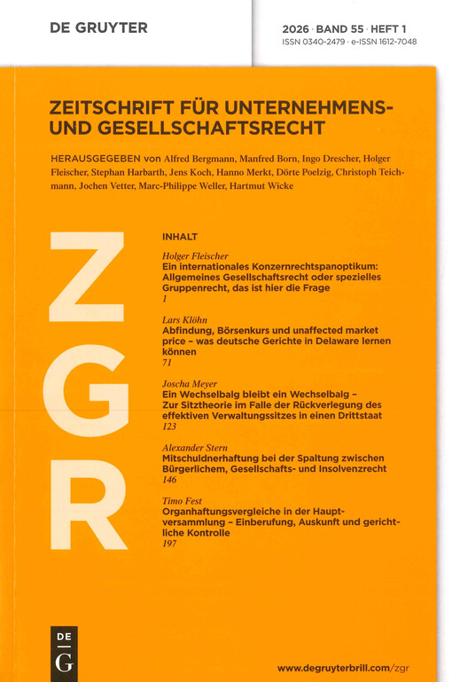 Zeitschrift für Unternehmens- und Gesellschaftsrecht