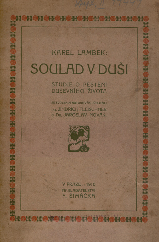 Soulad v duši : studie o pěstění duševního života