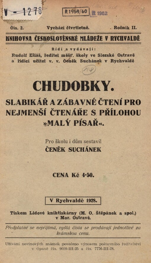 Chudobky: slabikář a zábavné čtení pro nejmenší čtenáře s přílohou 