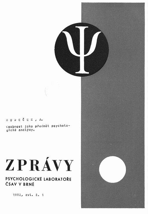 Osobnost jako předmět psychologické analýzy