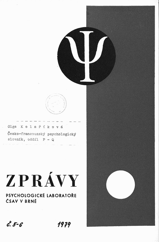 Česko-francouzský psychologický slovník. Oddíl P-Q