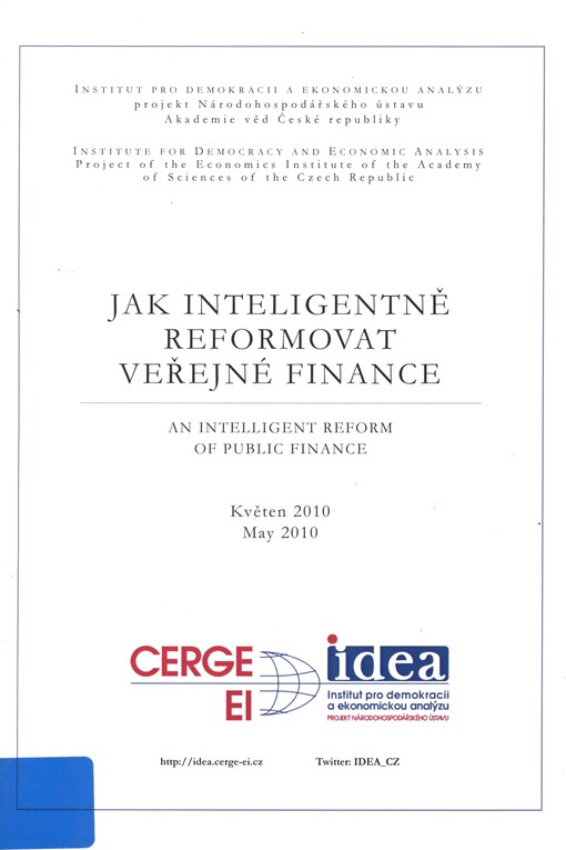 Jak inteligentně reformovat veřejné finance: An intelligent reform of public finance
