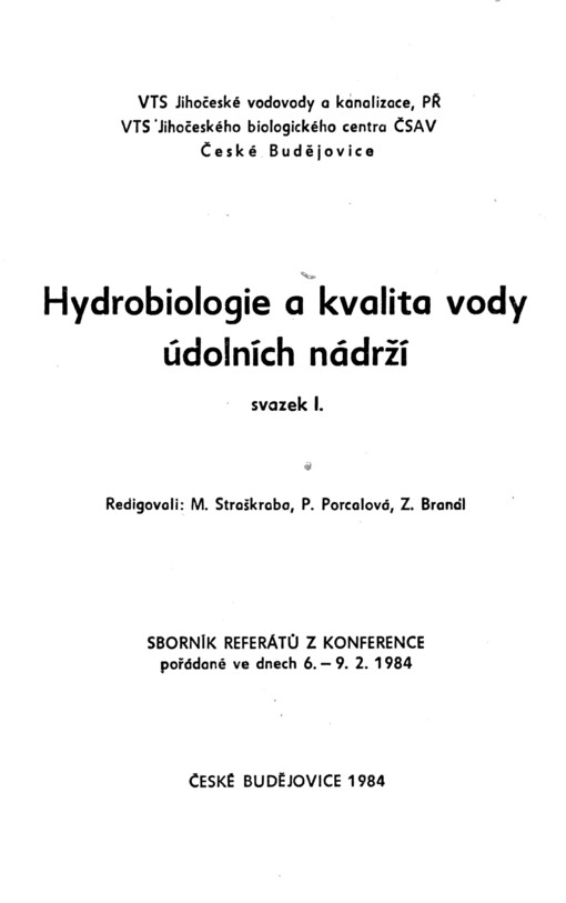 Hydrobiologie a kvalita vody údolních nádrží