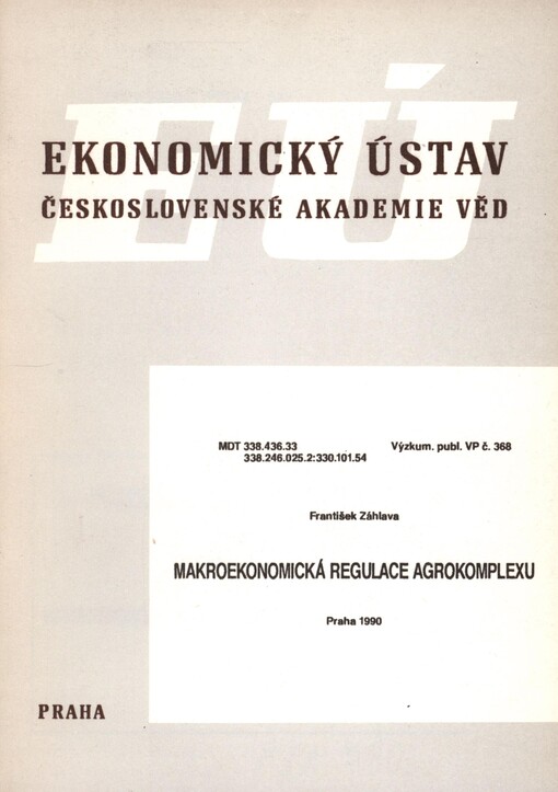Makroekonomická regulace agrokomplexu