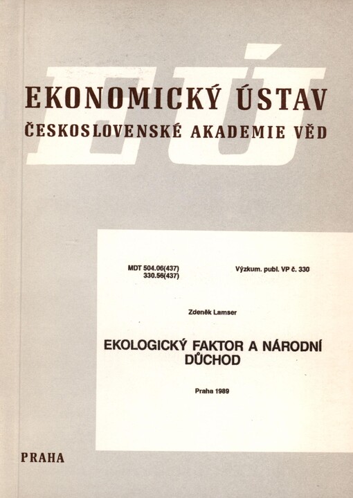 Ekologický faktor a národní důchod