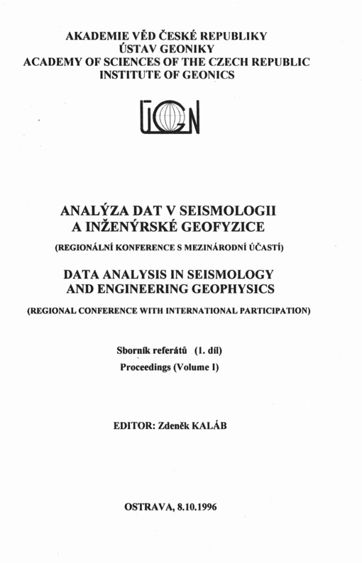 Analýza dat v seismologii a inženýrské geofyzice