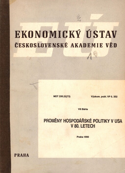 Proměny hospodářské politiky v USA v 80. letech
