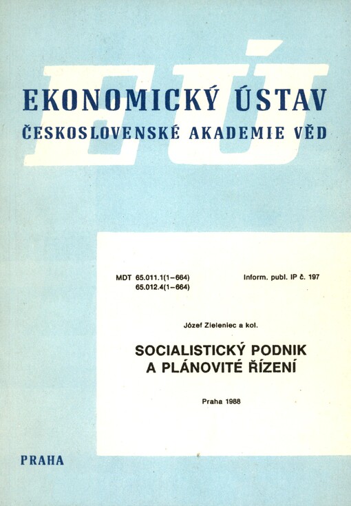 Socialistický podnik a plánovité řízení