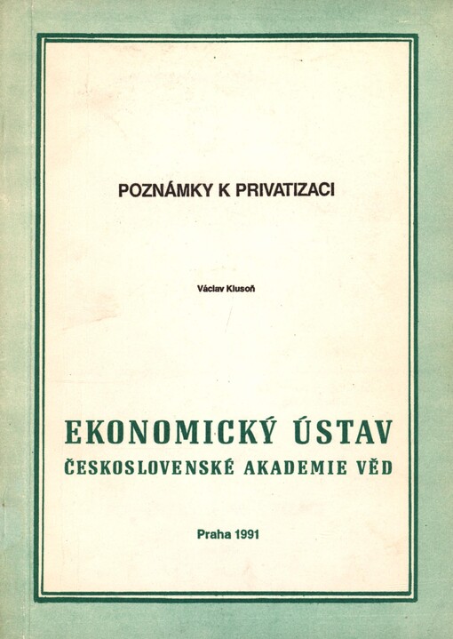 Poznámky k privatizaci
