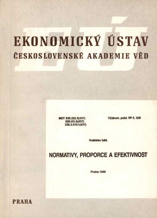 Normativy, proporce a efektivnost