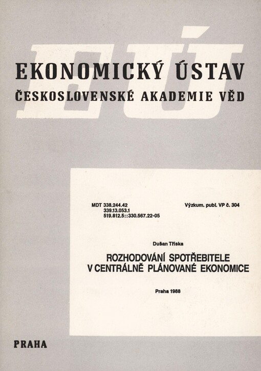 Rozhodování spotřebitele v centrálně plánované ekonomice