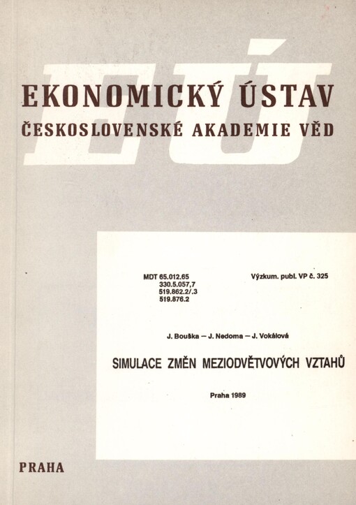 Simulace změn meziodvětvových vztahů