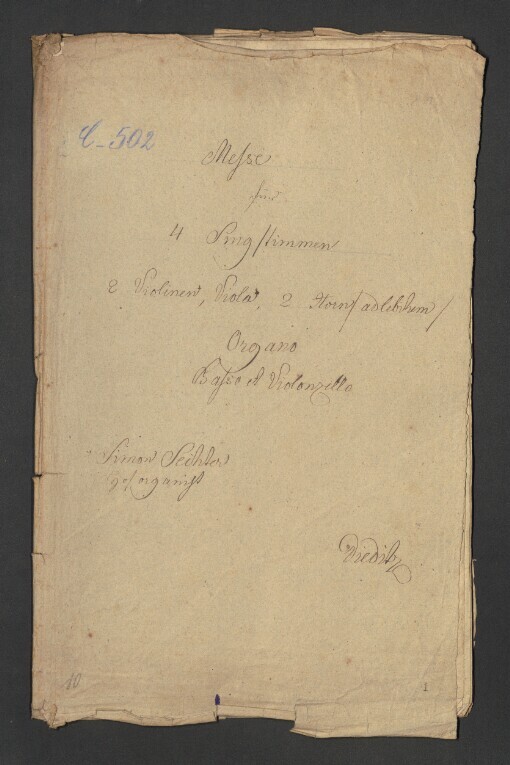 Messe F dur: 4 Singstimmen, 2 Violinen, Viola, 2 Horn, Organo, Basso et Violoncello