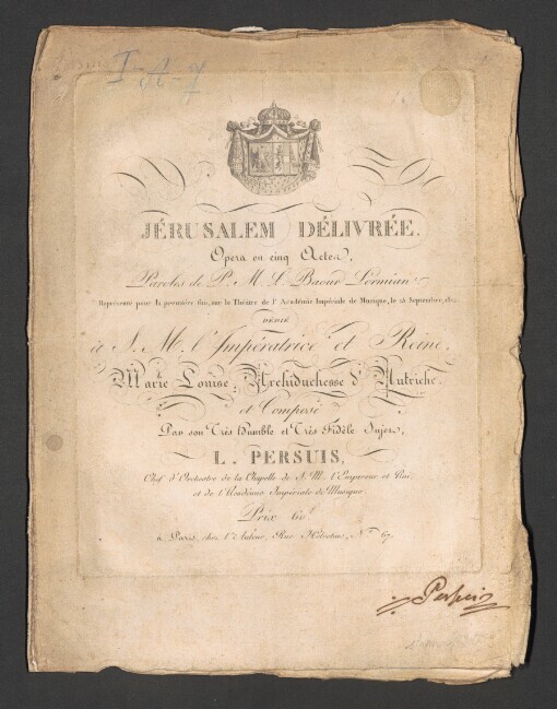 Jérusalem Delivrée: Opera en cing Actes
