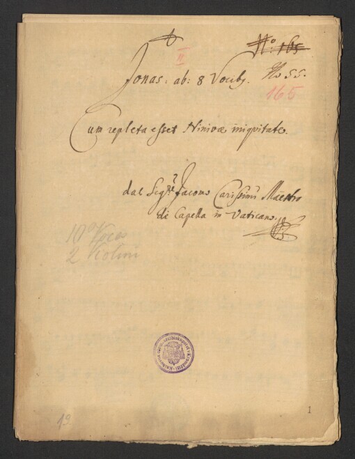 Jonas: ab 8 Vocibus : Cum repleta esset Ninivae iniqvitate