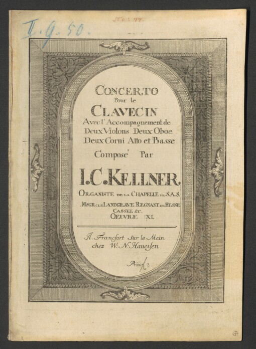 Concerto: Pour le Clavecin, 2 Violons, 2 Oboe, 2 Corni, Viola Alto et Basso