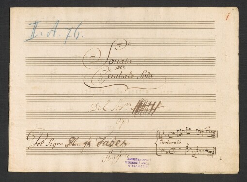 Sonata: Per Cembalo solo