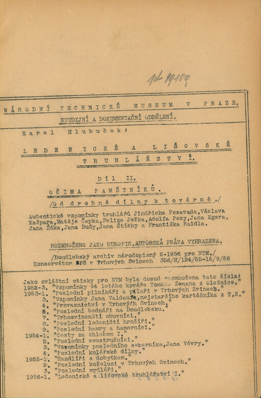 Ledenické a lišovské truhlářství Díl II, Očima pamětníků : (od drobné dílny k továrně)