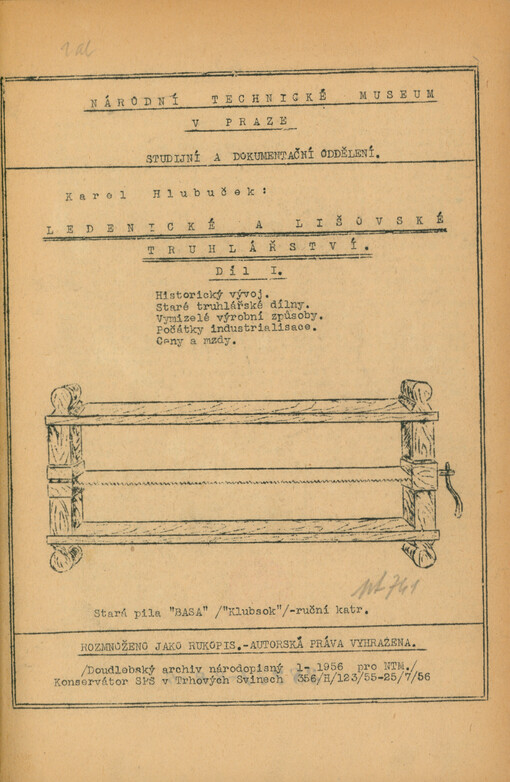 Ledenické a lišovské truhlářství. Díl I