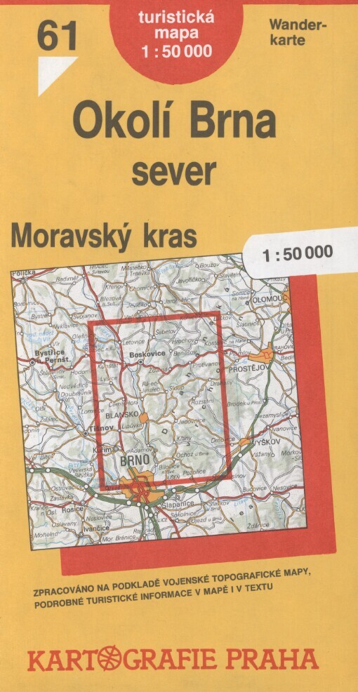 Okolí Brna - sever: Moravský kras : turistická mapa