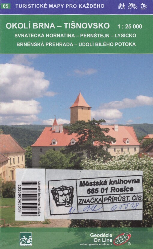 Okolí Brna - Tišnovsko: Svratecká hornatina, Pernštejn, Lysicko, Brněnská přehrada, Údolí Bílého potoka : cykloturistická a turistická mapa 1:25 000