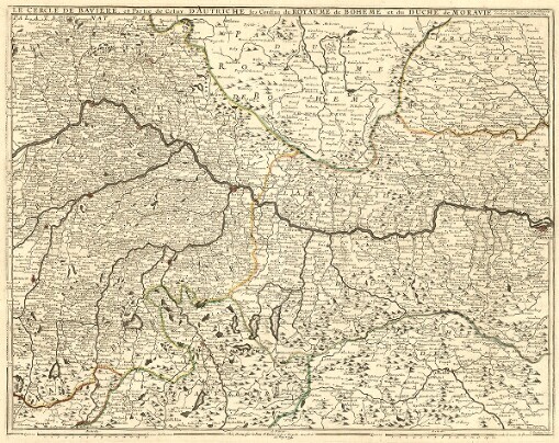 Le Cercle de Baviere, et Partie de Celuy D'Autriche, les Confins du Royaume de Boheme et du Duché de Moravie