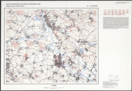 Mapa geofaktorů životního prostředí ČSR: Signální mapa střetů zájmů. 12-22. Mělník
