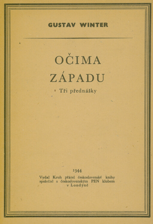 Očima západu : tři přednášky