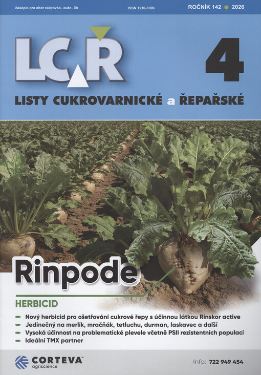 Listy cukrovarnické a řepařské : odborný časopis pro cukrovarnictví a cukrovinkářství