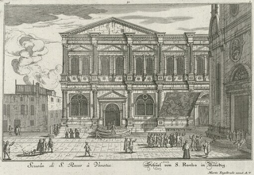 [Le Fabriche, e Vedute di Venetia: Disegnate, poste in Prospettiva = Die vornemste Prospecte Gebäude, und Kirchen der Welt berühmten Statt Venedig]. 146., 30. Scuola di S. Rocco à Venetia = Schuel von S. Rocho in Venedig