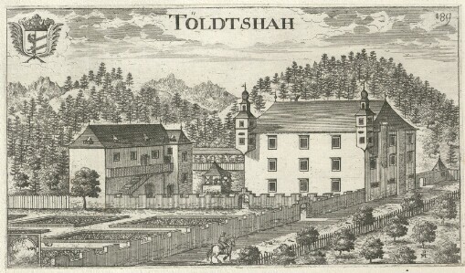 [Topographia Archiducatus Carinthiae antique & modernae completa: Das ist Vollkommne und gründliche Land-Beschreibung deß berühmten Erz-Herzogthums Kärndten: beydes nach dem Vormaligen und jetzigem Zustande desselben: Darinn Alle dessen Städte, Märckte, Klöster, und Schlösser, nebst andren Beschaffenheiten, und Miteinführung mancher, entweder zur Erläuterung dienlicher, oder sonsten sich dazu bequemender Geschichten, Nicht allein mit einer warhafften Feder, sondern auch Naturähnlichem Abriß der beschriebenen Oerter, und in Kupffer gebrachten Plätze,]. 189. Töldtshah