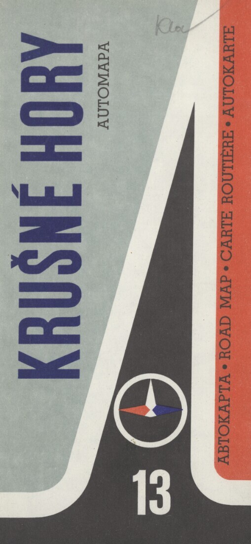 Krušné hory: automapa = avtokarta = road map = carte routière = Autokarte