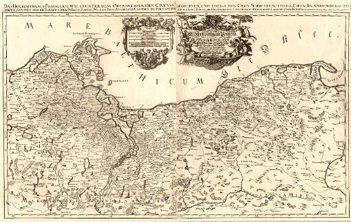 Das Herzogthum Pommern, wie es theil der Cron Schweden, theils Chur-Brandenburg zugehörig