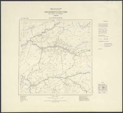 Aeromagnetická mapa ČSSR: Mapa izanomál totální intenzity. M-34-XXVI. Banská Bystrica
