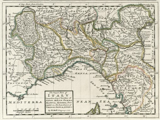 The Upper Part of Italy: Comprehending ye Dutchies of Savoy, Milan, Parma, Mantua, Modena, Tuscany &c. The Republiques of Venice, Genoa, Luca &c