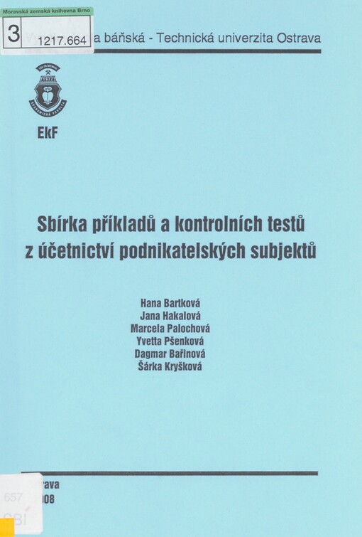Sbírka příkladů a kontrolních testů z účetnictví podnikatelských subjektů
