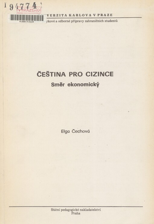 Čeština pro cizince: směr ekonomický