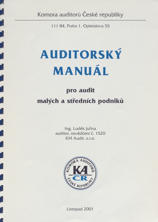 Auditorský manuál pro audit malých a středních podniků