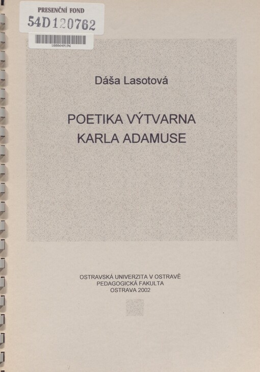 Poetika výtvarna Karla Adamuse