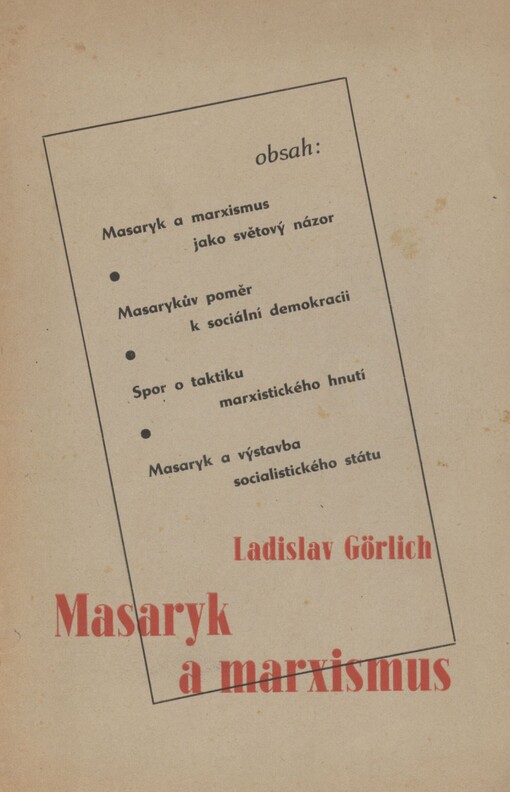 Masaryk a marxismus